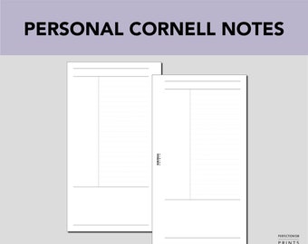 PERSONAL RINGS Cornell Notes, PRINTABLE Planner Insert, Meeting Notes, Productivity Spread, Notes Pages, Minimalist Design, Pdf File