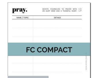 FC COMPACT Prayer List Ringbound Planner Insert
