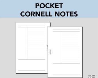 POCKET RINGS Cornell Notes, PRINTABLE Planner Insert, Meeting Notes, Productivity Spread, Notes Pages, Minimalist Design, Pdf File