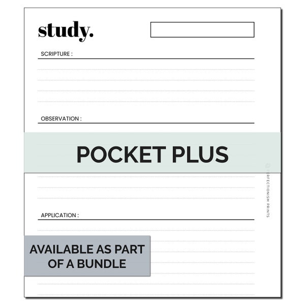 Pocket PLUS Bible Study Notes (SOAP Format) Ringbound Planner Insert
