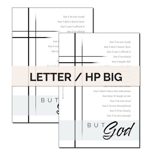 LETTER / HP BIG "But God" Dashboard Ringbound or Discbound Planner Insert