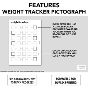 Personal WIDE RINGS Color-In Weight Tracker // Weight Loss Pictograph image 2