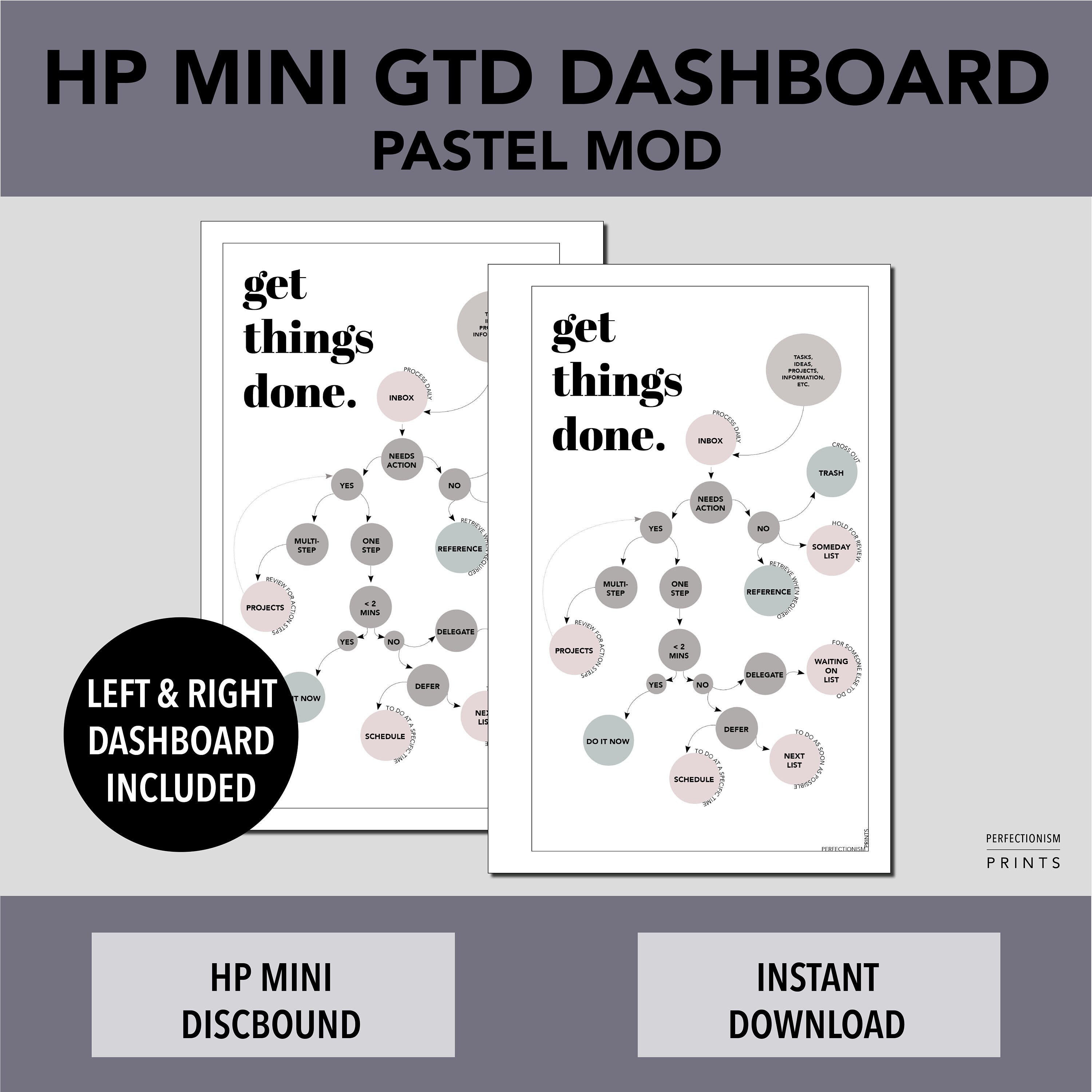 HP Mini GTD Dashboard PRINTABLE Planner Insert Pastel Mod - Etsy