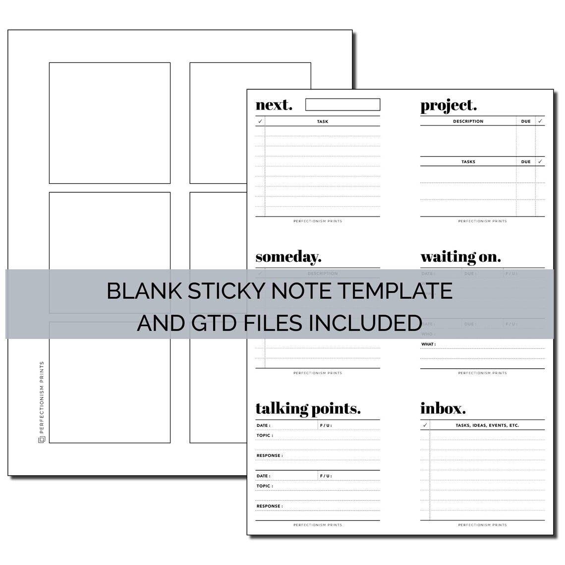 Nota adhesiva GTD imprimible &amp; Plantilla TAMAÑO CARTA - Etsy México