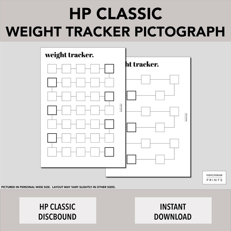HP CLASSIC Color-In Weight Tracker // Weight Loss Pictograph image 1