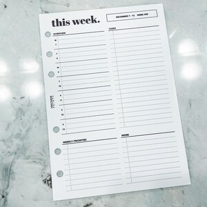 B6 Rings Editable Weekly Page, Plan With Bee X Perfectionismprints ...