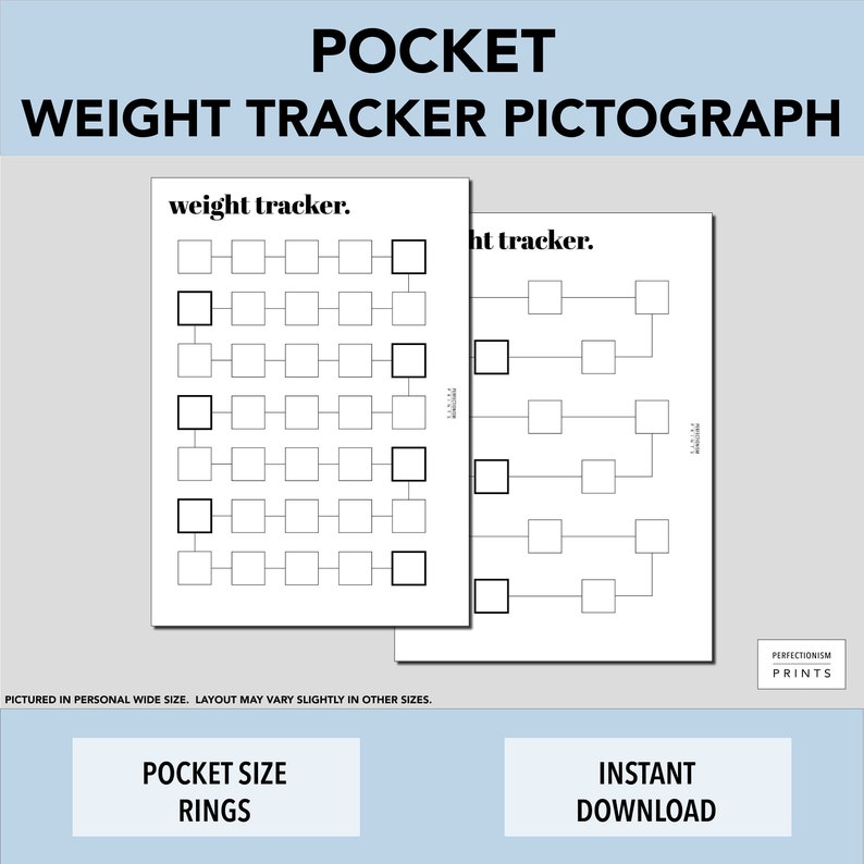 POCKET RINGS Color-In Weight Tracker // Weight Loss Pictograph image 1