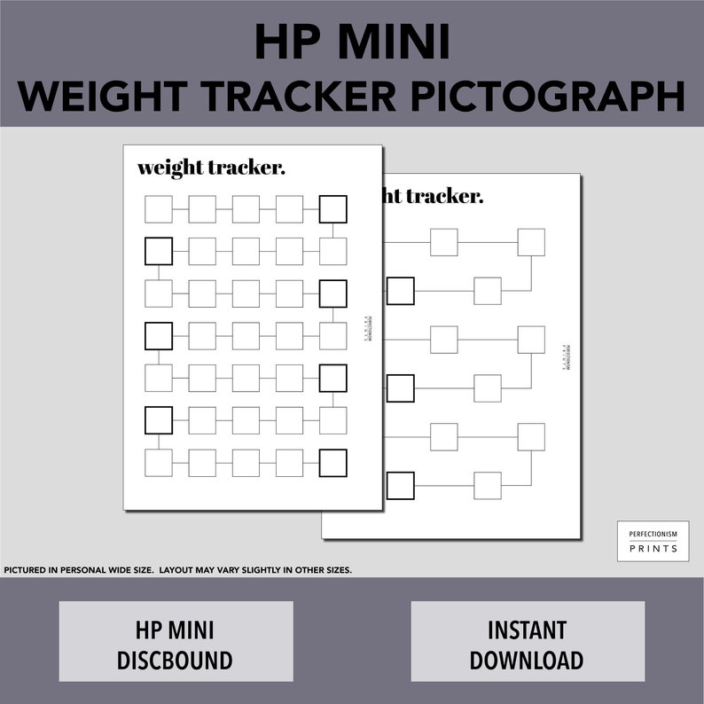 HP MINI Color-In Weight Tracker // Weight Loss Pictograph image 1