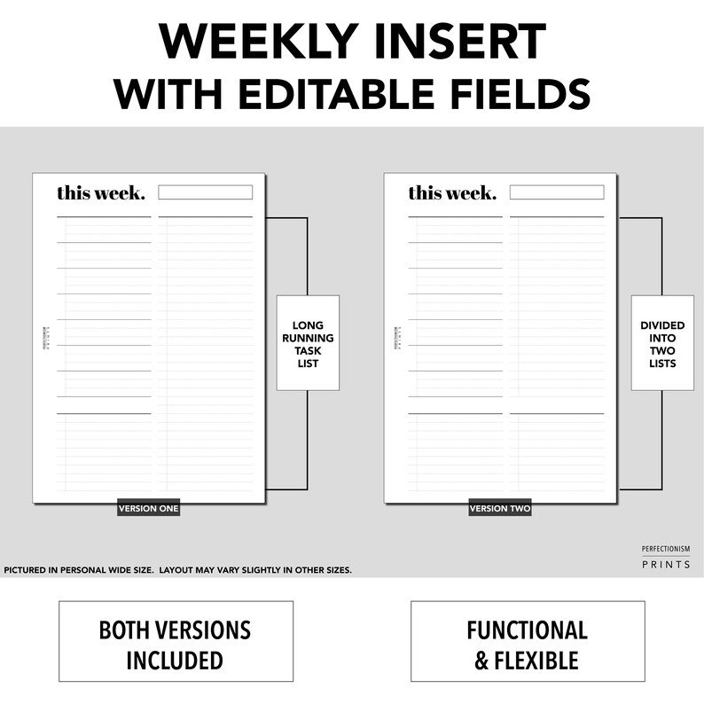 B6 Rings Editable Weekly Page, Plan With Bee X Perfectionismprints ...