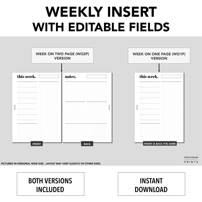 B6 Rings Editable Weekly Page, Plan With Bee X Perfectionismprints ...