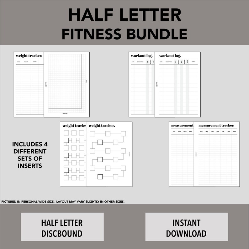 HALF LETTER Fitness Bundle image 1