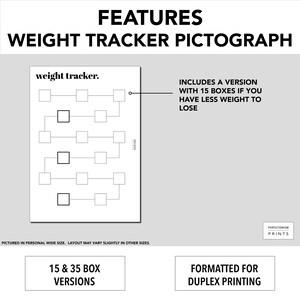 Personal WIDE RINGS Color-In Weight Tracker // Weight Loss Pictograph image 3