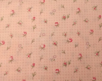 Patchwork fabric cotton printed flowers in pink, fabric for patchwork, fabric for making doll dresses, fashion, clothing