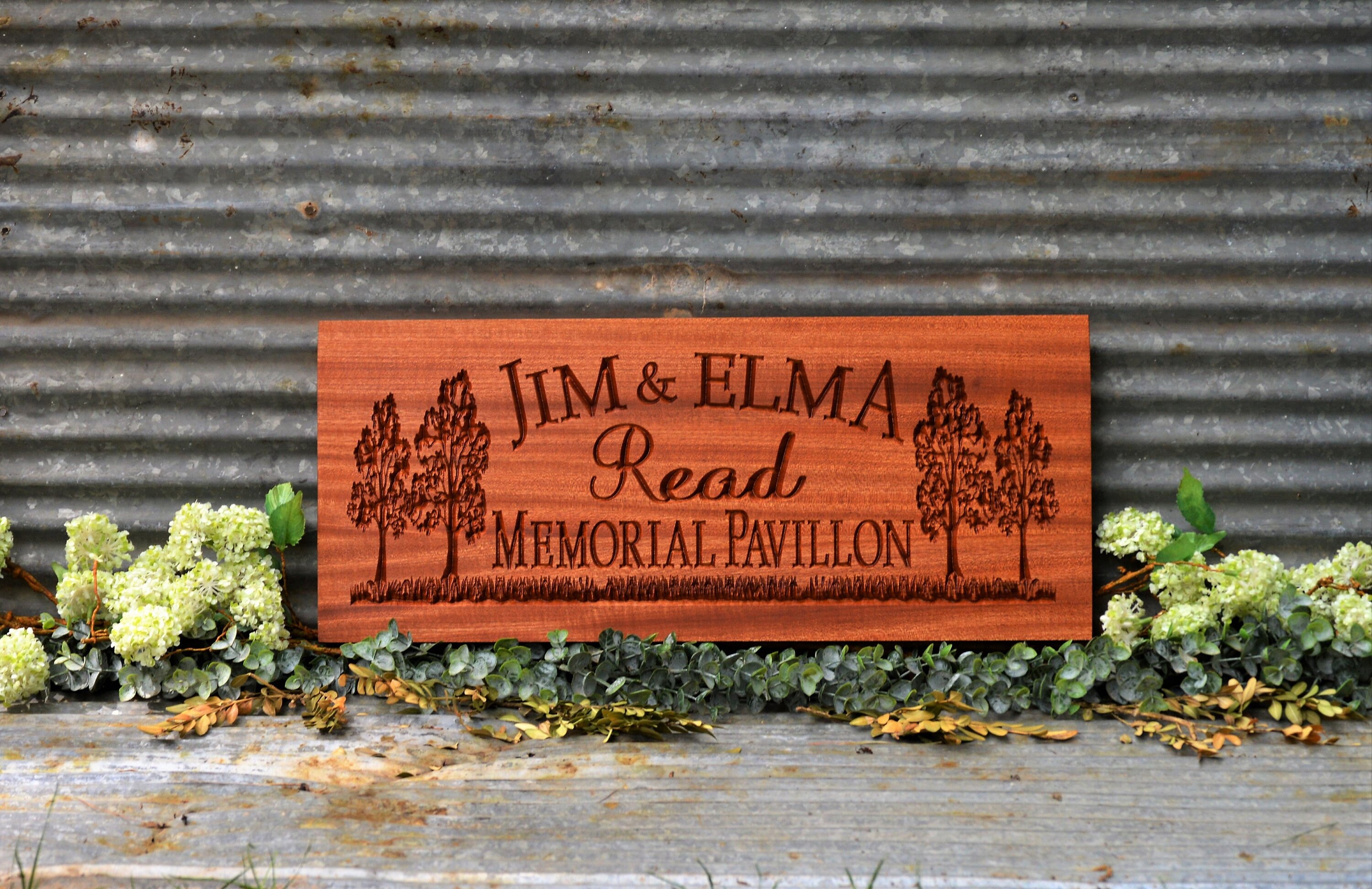 Oak Trees Carved Outdoor Custom Wood Signs MAHOGANY Large Etsy