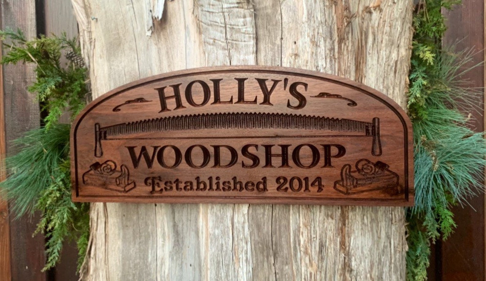 Custom Woodworking Sign Carved Solid Hardwood Woodworker Gift Etsy