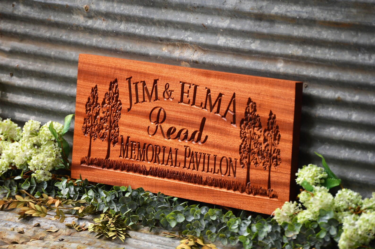 Oak Trees Carved Outdoor Custom Wood Signs MAHOGANY Large Etsy