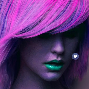 Lollipop - Punk Emo Vibrant Pink Neon Illustration Poster