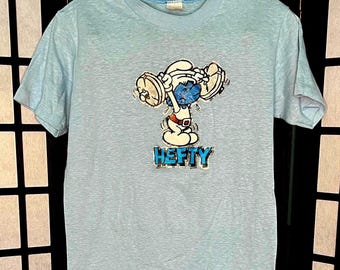 Hefty Smurf 50/50 Tee Light Blue Men’s Small