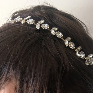 Gold Bridal Headband, Gold Wedding Headband, Bridal Headband, Wedding Headband, Gold Rhinestone Headband, Bridal Hair Jewelry,Bridal Hair