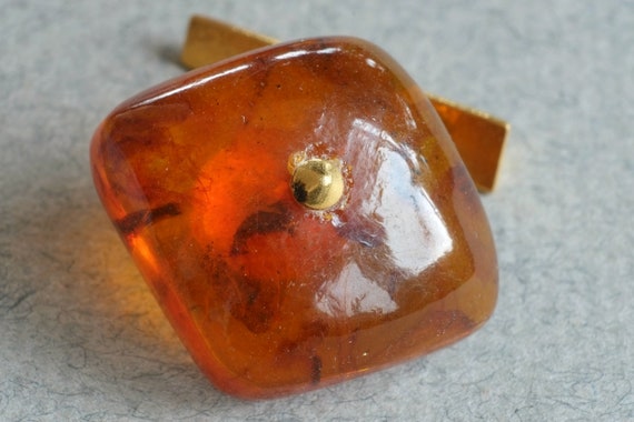 Vintage amber cufflinks, Antique amber, Baltic am… - image 5