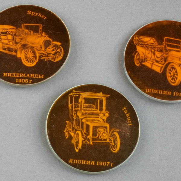 Vintage pins Automobiles, Vintage collectible badge, Soviet vintage USSR, Car badges