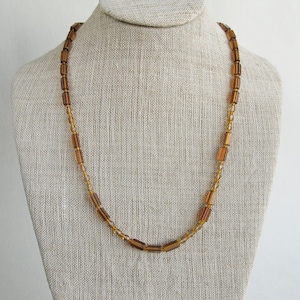 Vintage Art Deco Crystal necklace, Czech glass bead necklace, Faceted glass