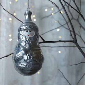 Vintage Christmas glass ornament, Christmas gift, Glass Santa