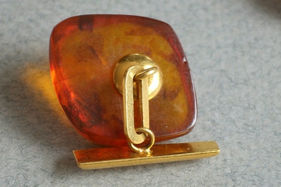 Vintage amber cufflinks, Antique amber, Baltic am… - image 7