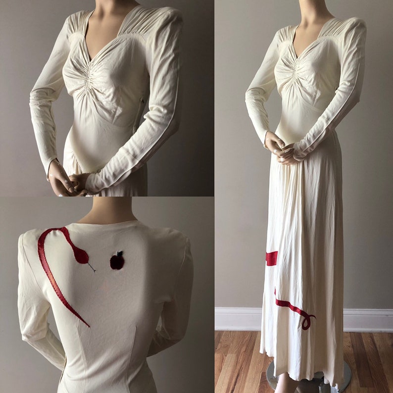 off white snakeskin dress