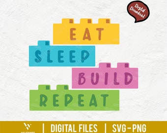 Eat Sleep Build Repeat Svg, Bricks Master Svg, Building Blocks Svg, Master Builder Svg, Funny Kids Shirt Svg, Cute Toddler Shirt Svg Png