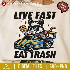 Live Fast Eat Trash Svg, Stay Trashy Svg, Funny Opossum Svg, Stay Trashy Shirt Svg, Racing Car Svg, Pizza Lover Svg, Funny Saying Svg Png