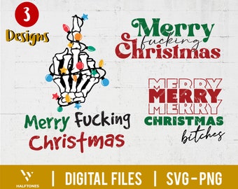 Merry Christmas SVG, Funny Christmas svg, Merry Fucking Christmas svg, Christmas Shirt SVG, Christmas gift idea | Digital file