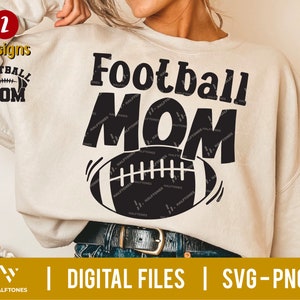 Football Mom SVG, Momlife svg, Football svg, Football Mom png, Game day svg, Cheer mom svg, Mama svg, Proud football mom svg | Digital file
