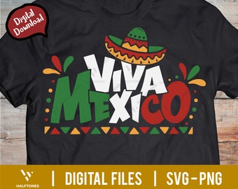 May include: Black t-shirt with a green, white, and red "Viva Mexico" graphic. The graphic includes a sombrero with red, yellow, and green accents.