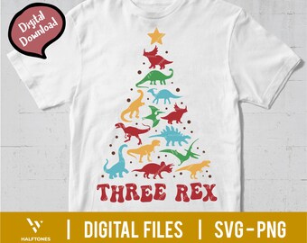 Christmas Dinosaur Svg, Dinosaur Holiday Tree Svg, Kids Christmas Shirt Svg, Christmas Tree Svg, Dinosaur shirt, Dino tree | Digital file