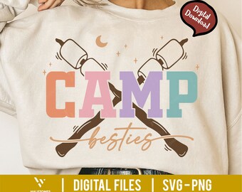 Camp Besties Svg, Camping Crew Svg, Happy Camper Svg, Funny Camping Svg, Summer Camp Svg, Campfire Svg, Camping Life Svg, Camping Shirt Svg