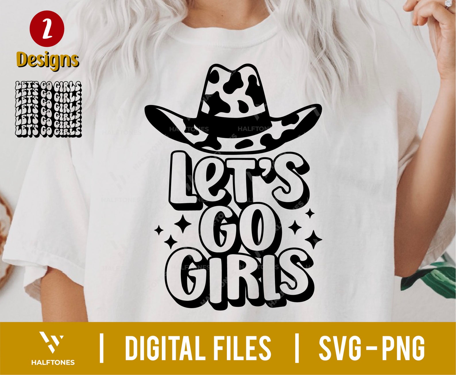 Let's Go Girls SVG Cowboy Hat Svg Western Groovy PNG - Etsy