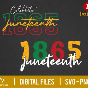1865 Juneteenth dag svg bundel, Black History Month, Afro-Amerikaans, Juni Viering, Black Empowered, Zwarte Voorouder Svg | Digitaal dossier