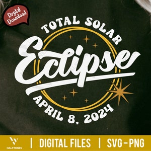 Totale Zonsverduistering 2024 SVG, 8 april 2024 Svg, Totale Zonsverduistering Svg, Zonsverduistering Png, Zonsverduistering 2024, Astronomie Svg, Eclipse svg