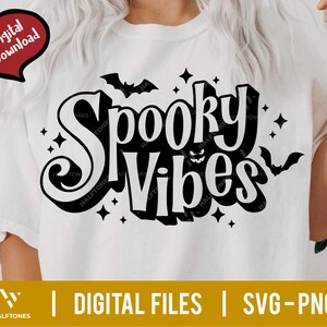 Spooky Vibes SVG, Stay Spooky svg, Halloween Design, Retro Halooween svg, Witchy Halloween Png, Spooky Png, Spooky Season Svg | Digital file