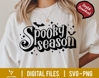 Spooky Season SVG, Retro Halloween Svg, Halloween Vibes svg, Cute Halloween PNG, Ghost Vibes svg,Spooky vibes,Halloween Shirt l Digital file