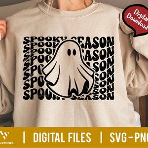 Spooky Season SVG, Ghost Vibes svg, Retro Halloween Svg, Halloween Vibes svg, Cute Halloween PNG,Spooky vibes,Halloween Shirt l Digital file
