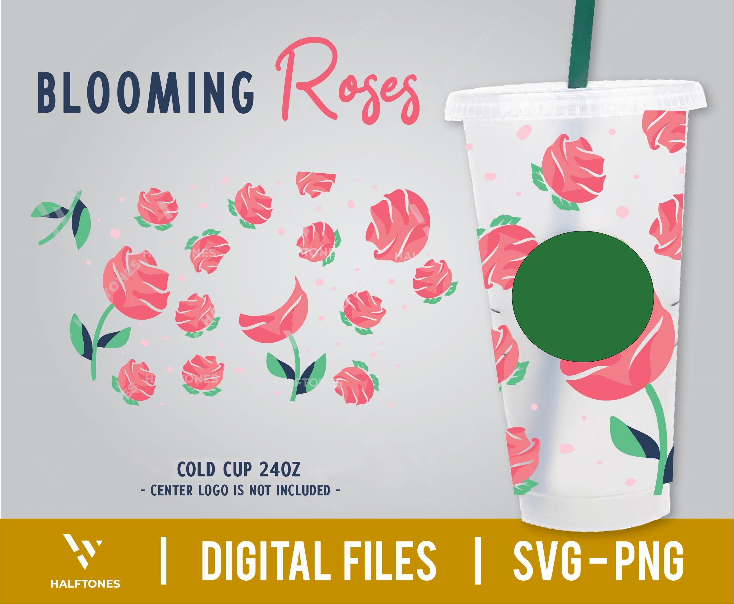 Valentines Roses Cup Svg, Floral Rose Svg, Cute Flower Tropical Full ...
