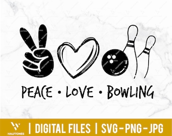 Peace Love Bowling svg, Bowling mom png, Sport fan Svg, Peace sign svg, Peace love Svg, Bowling lover svg | Digital file for Cricut