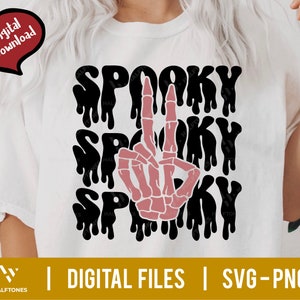 Spooky SVG, Skeleton hand svg, Retro Halloween Svg, Cute Halloween PNG, Halloween Vibes svg, Spooky vibes, Halloween Shirt l Digital file