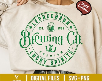 Leprechaun Brewing Co SVG, St.Patrick's Brewing Co Svg, St Patricks Day Svg, Funny St. Patricks, St Patty's Day Svg, Drinking Svg, Lucky Svg