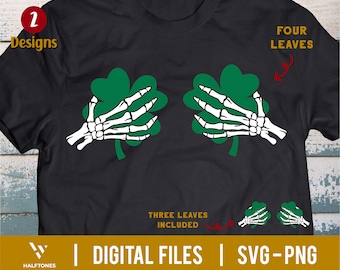 Shamrock Hand Skeleton Svg, St Pattys Day Svg, St Patrick's Day Svg, Shamrock Svg, Skeleton St Patricks Svg, Funny St Patricks Svg, Iris Svg