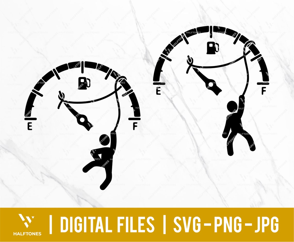Gas Gauge Svg Man Empty Gas Svggirl Empty Gas Svg Funny Etsy