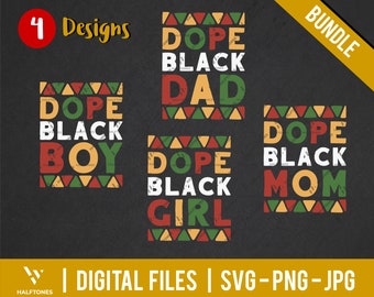 Dope Black Family SVG Bundle, African American (Digital Files)