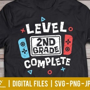 2nd grade svg, level complete svg, Graduation svg, End of school svg, last day of school svg, Summer break, Gamer Graduate | Digital file